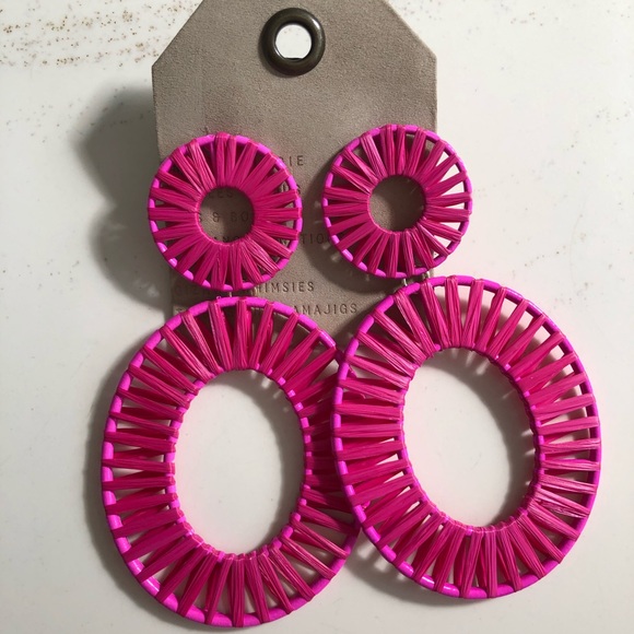 Anthropologie Jewelry - Anthropologie bamboo rattan earrings